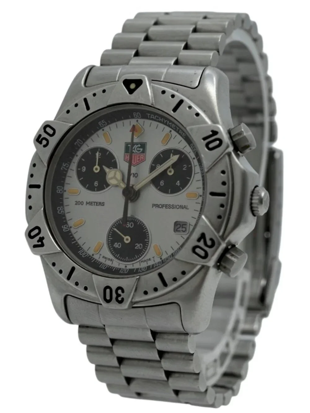 Tag Heuer 38mm Men's 2000 Series Swiss Quartz Chronograph SS Watch- 540.206 R!